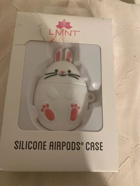 LMNT White & Pink Bunny Silicone AirPods Case